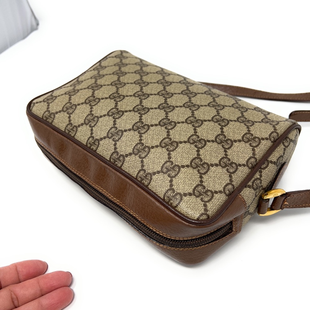 Gucci Brown GG Canvas Crossbody with Green-Red Web Stripe - Picture 12 of 15